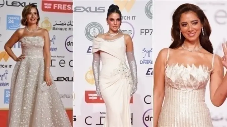 نجمات يختارن الفساتين البيضاء في افتتاح مهرجان القاهرة السينمائي 46